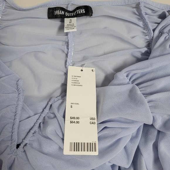 Urban Outfitters NWT  Light Blue Rouched  Top - Picture 6 of 9